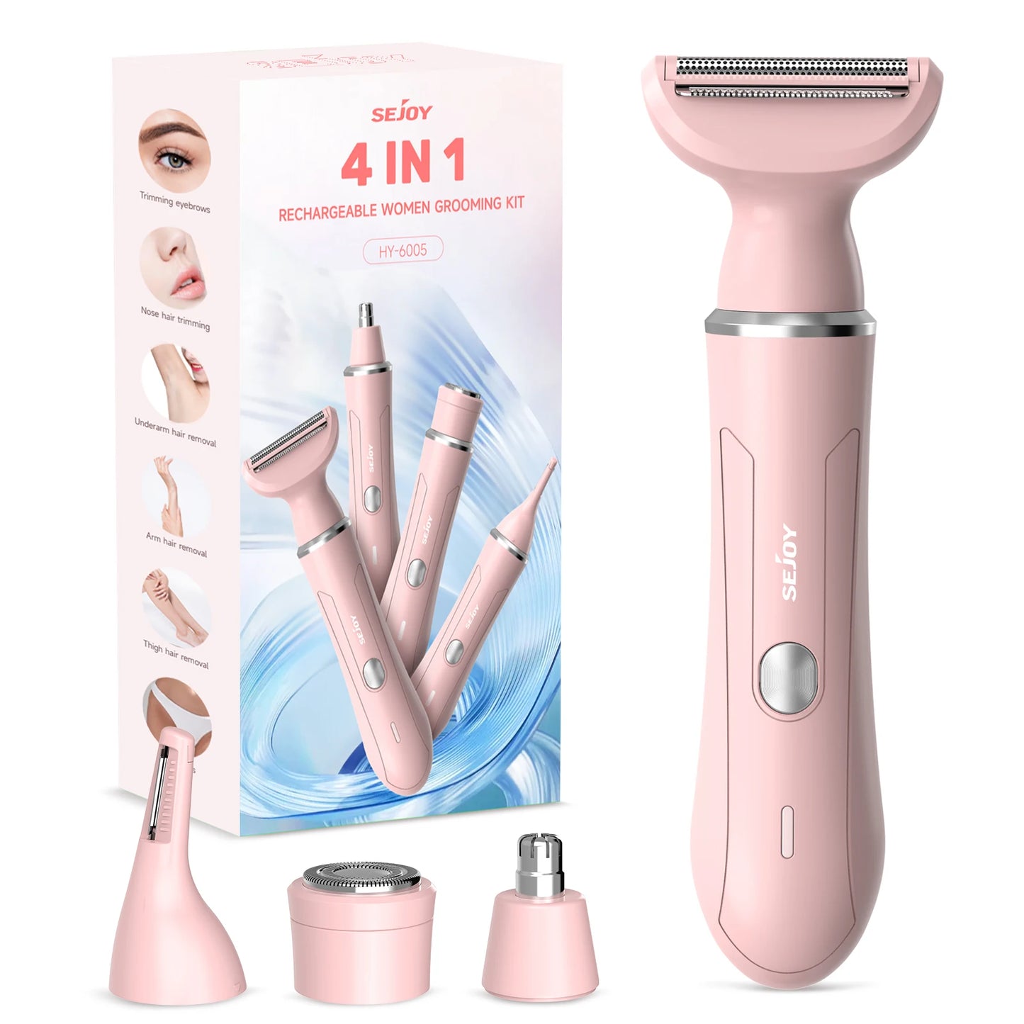 Sejoy SilkenSmooth – Rechargeable Women's Electric Epilator Shaver Pink